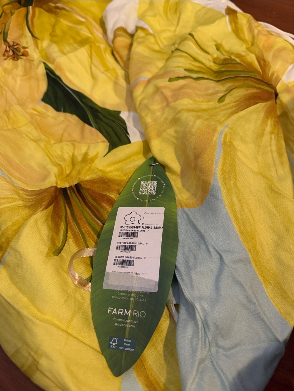 FARM Rio White Maxi Dress with Yellow Floral Print - Picture 5 of 5